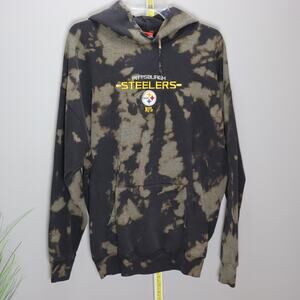Bleached Pittsburgh Steelers NFL Hoodie Black Size XL